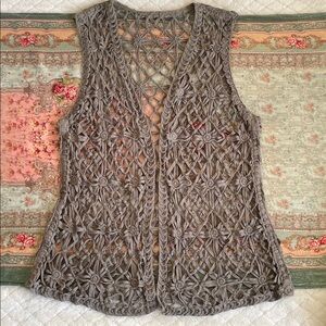 Boho Festival Vibe Crochet Sleeveless Vest| Small/Medium|EUC